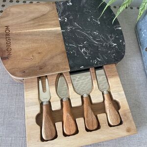 Nordstrom Marble and Wood Cheese Knife Set
